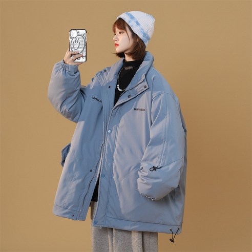 YY 코튼 패딩 자켓 특대 여성 유행 겨울 두꺼운 면화 패딩 코트 겨울 한국 스타일 느슨한 서양식 코튼 패딩 자켓