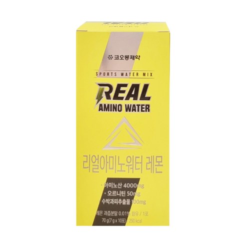 코오롱제약 리얼아미노워터 레몬맛 10포 아미노산보충, 1개, 70g