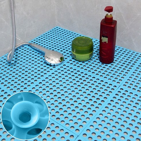 일본식 샤워실 미끄럼 방지 발판 욕실 미끄럼 방지 매트 방석 목욕실 화장실 매트 발판 화장실 샤워실 발판 바닥 흰색(구멍 업그레이드) *cm(조각), 연한 블루(바닥 흡판형) 30*30cm(8매)