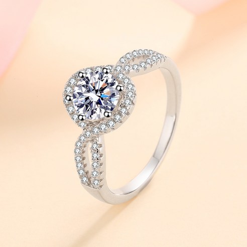 KORELAN 의 새로운 925 스털링 실버 반지 여성 1캐럿 Moissanite 여섯 발톱 제안 다이아몬드 반지 작은 빨간 책 한 조각 대신 모산석입니다