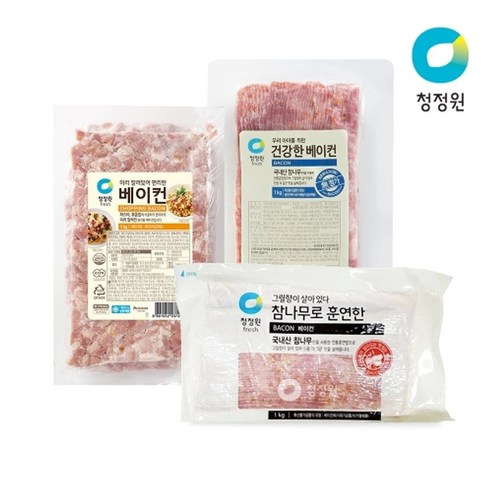 청정원 냉동 베이컨 3종(훈연/우리아이/요리가편한) 1kg 골라담기, 1개 베이컨1kg