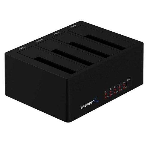 Sabrent 4-Bay USB 3.0 SATA 2.5인치/3.5인치 SSD/HDD 도킹 스테이션 (DS-U3B4), 4 BAY 비스테이션