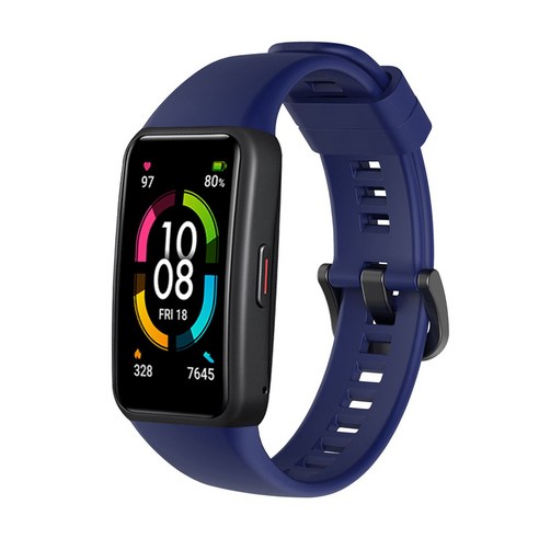 dodocool Honor Band 6 실리콘 교체 스트랩, 다크 블루, 견장
