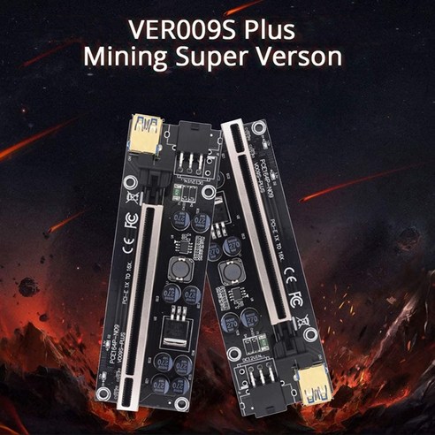 어댑터 카드 1X 16X 익스텐더 USB 3.0 케이블 6 인치 009S 플러스 라이저 카드 VER009S PCIE PCIE PCI 익스프레스 X16 GPU, 1PCS, 검정