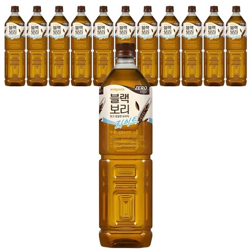 하이트진로 블랙보리 라이트 제로칼로리, 1.5L, 12개