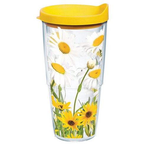 터비스 킵 드링크 핫 & 콜드 텀블러, White Daisies, 710ml