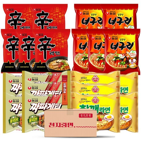 참깨세트 인기봉지라면 4종 20개입 (쨔파게티5 참깨라면5 너구리5 신라면5) 1세트