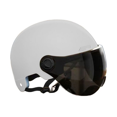 DS 충격흡수 자외선차단 라이딩 안전 헬멧, 자외선 차단 짧은 쉴드, 화이트