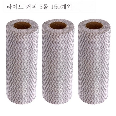 DFMEI 일회용 걸레 키친 페이퍼 가사 청소용 부직포 행주 붙지 않는 기름 행주, 라이트 커피 3롤