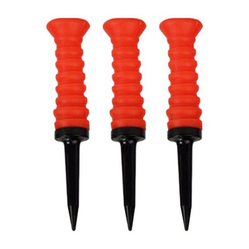 3 조각 탄성 골프 티 덜 저항 볼 홀더 골프 티 골퍼 재사용 가능한 연습 도구 83mm 실내 야외, 빨간색, 플라스틱