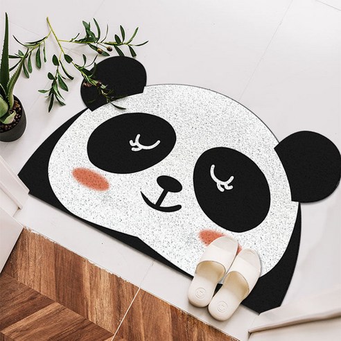 아이디어 귀염둥이 애완동물 도넛 PVC 입문지 깔개 가정용 발판 대문 미끄럼 방지 깔개 카펫, 수줍음 팬더