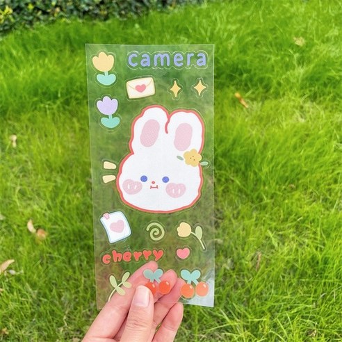 ZZJJC 저금통 저금통 아이디어 캐릭터 작은 집 대용량 플라스틱 수납 가능저금통, PET 투명 방수 스티커-포토끼자