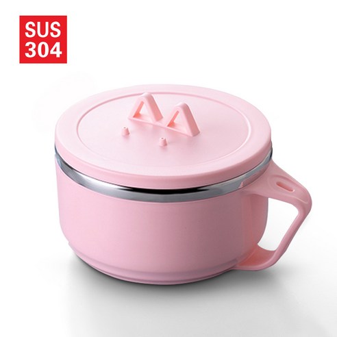 아이디어 304 스테인리스강 패스트푸드컵 이층 식당 도시락 라면 컵 도시락, 자주색, 1000ml