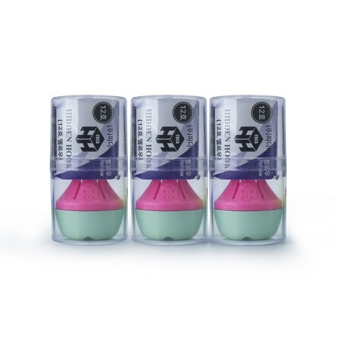 아이시니 피디어 히든훅 강력 훅킹 쭈꾸미 야광 애자, 3개, 45g, 핑크 12호
