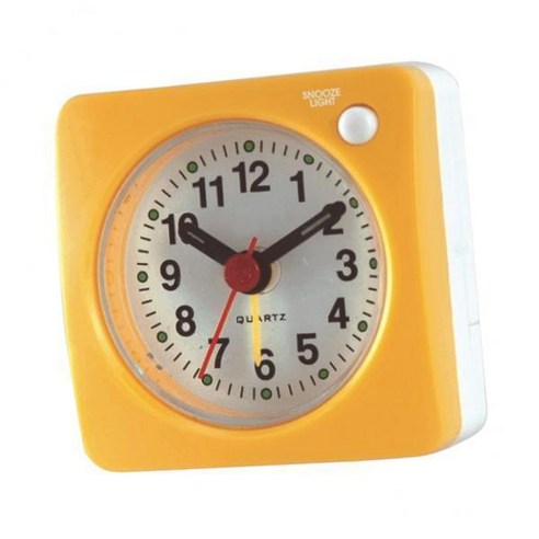 스누즈 낮잠과 빛이있는 3-9pack 오름차순 소리 작은 여행 알람 시계, {"수건소재":"플라스틱"}, 노란색
