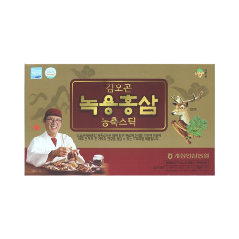 김오곤 녹용홍삼 농축스틱 추석 선물세트, 60개입, 10ml