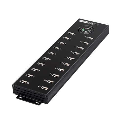 Sipolar 다중 20 포트 데이터 동기화 및 전화 태블릿 충전 용 데스크탑 전원 어댑터와 USB 2.0 충전기 허브 (EU 플러그), 하나, 보여진 바와 같이
