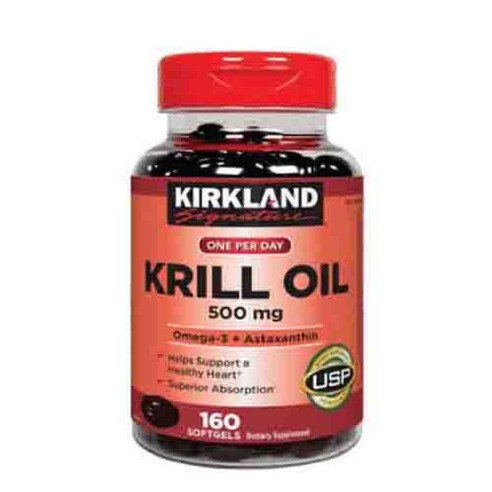 커클랜드 시그니처 크릴오일 500mg 160소프트젤 / Kirkland Signature Krill Oil 500 mg. 160 Softgels Exp. 01/24, 1개 닥터루템크릴오일 Best Top5