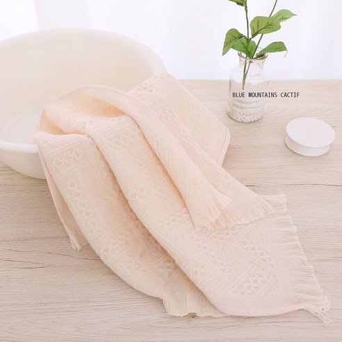 마름모꼴 수술 면 수건 목욕수건 세트 부드러운 흡수 세수수건 큰 목욕수건 복지 선물 세트 수건, 34*76cm, 미백