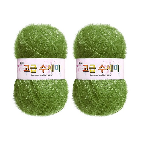 울클럽 별꽃수세미 만들기 DIY 고급수세미실 80g 2볼세트, 161그린카키