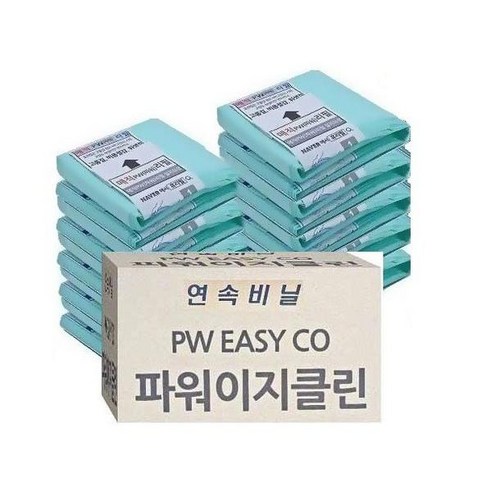 파워이지클린 매직파워 휴지통 리필 연속 비닐봉지 녹 B280, 10개
