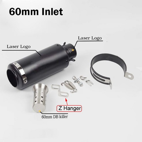 51/60mm 범용 오토바이 배기 머플러 듀얼 왼쪽 스쿠터 이스케이프 GP-스즈키 GW250 PCX125 R6 용 레이저 DB, 03 A 60mm SC Right