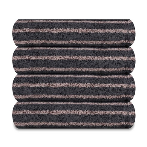 송월타올 스트라이프 줄무늬 수건 220g 570GSM, 4개, 그레이