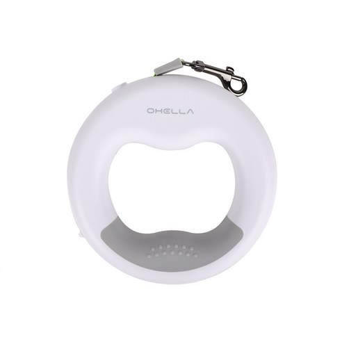앱코 OHELLA CL01 애견 강아지 LED 리드줄, 화이트