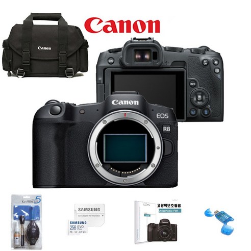 캐논r8 CANON EOS R8 BODY(렌즈미포함)+SD256GB+정품가방+크리닝킷+LCD필름+리더기 고용량 풀패키지