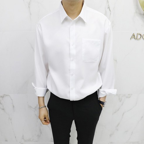 아도르클래식 8컬러 카라 원포켓 세미 오버핏 캐주얼 셔츠
