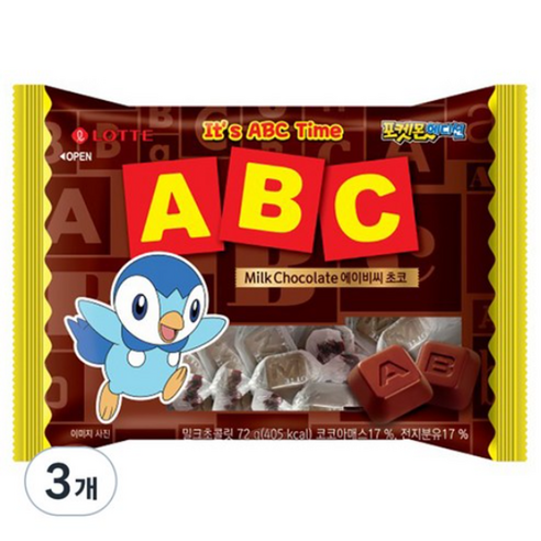 라이브 롯데 ABC초콜릿, 72g, 15개