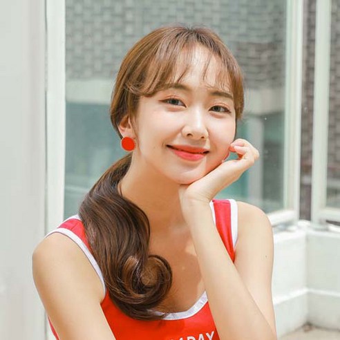 가발매니아 플리츠 31cm리얼포니(제디원사) 포니테일가발 묶음머리가발 올림머리가발, 투톤브라운