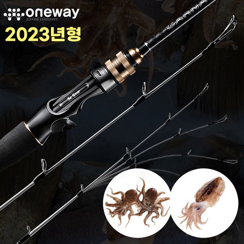 ONEWAY 3IN1 선상낚시대 끝판왕 돌문어 광어 우럭 한치 갑오징어 쭈꾸미 낚시대 2023신형, OW-2023 A 초릿대(형광)