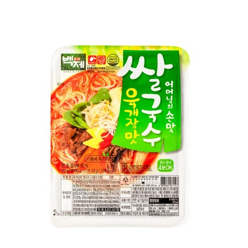 백제 즉석쌀국수 육개장맛, 92g, 60개