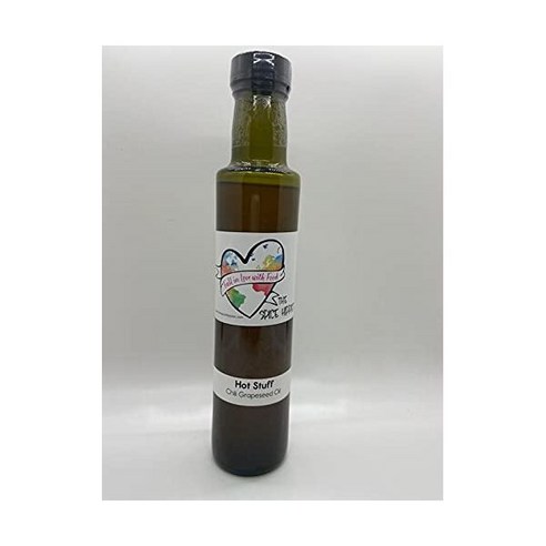 향신료 히피 핫 스터프 8oz 칠리 포도씨 오일 하바네로와 세라노 주입 비건 Non GMO No MSG 육류 해산물 및 야채용, 1개
