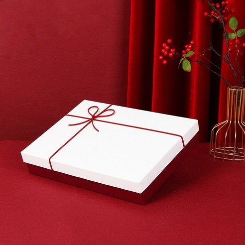 KORELAN 직사각형 선물 박스 빈 박스 포장 스카프 상 서적 선물 박스 정교한 생일 선물 박스 포장 박스, 스몰 사이즈 23*15*4, 백개주 붉은 바탕 선물 상자(주머니 없음)