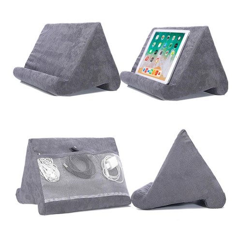 YJQ 데스크탑 홀더 ipad 스탠드에 대 한 다기능 베개 패드 태블릿 스탠드 전화 홀더, GRAY_우크라이나