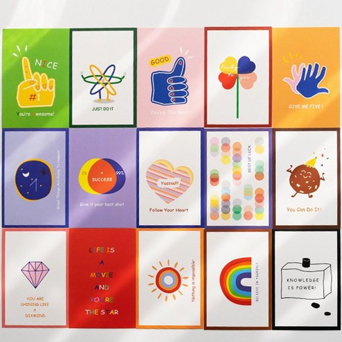 베레본 감성 인테리어 엽서세트 16type, 10.소망(15장)
