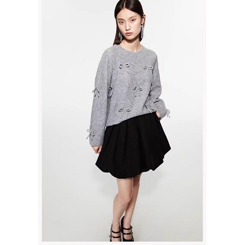 자라 여성 리본 스웨터 니트 풀오버 zara 2컬러 의류