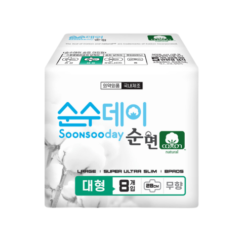 순수데이 순면 생리대: 안전하고 저자극적인 선택