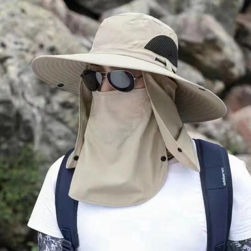 시그무드 자외선 차단 기능성 햇빛가리개 등산모자, 베이지, 1개