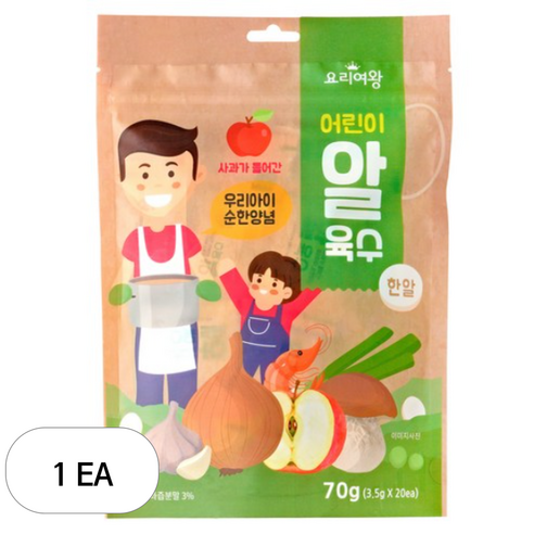 요리여왕 어린이 알 육수 20p, 70g, 1개, 혼합맛