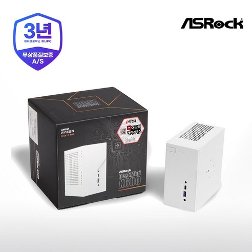 ASRock DeskMini X600 R7 8700G 120W White M.2 디앤디컴 (32GB M.2 1TB) AMD 미니PC, 32GB
