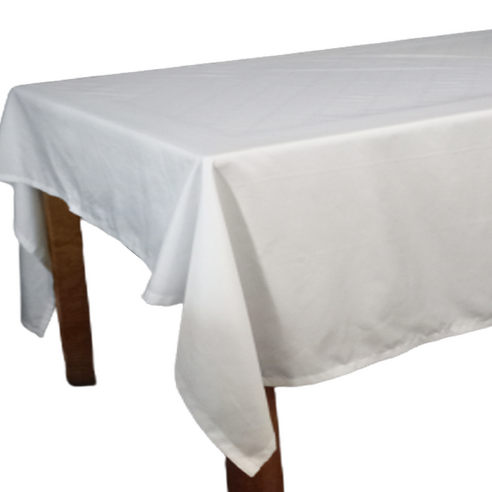행사용 테이블보 박음질 마감 흰색 식탁보, 160x160