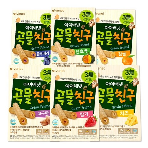 아이배냇 곡물친구 (고구마 딸기 치즈 블루베리 단호박 감귤), 6개