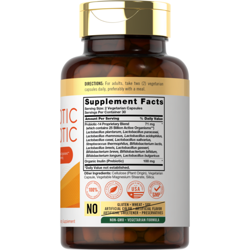 칼라일 프리바이오틱 & 프로바이오틱 캡슐, 건강한 장을 위한 선택