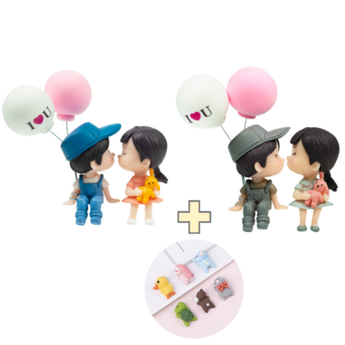 라스무스 차량악세사리 피규어 미니미6종세트 사은품 증정, 풍선블루커플+풍선그레이커플, 1개
