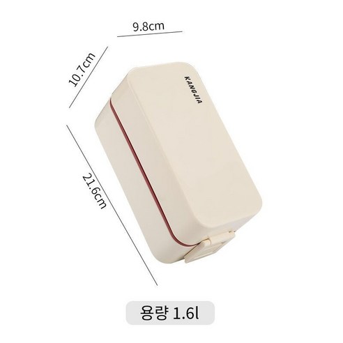 YY더블 레이어 단열 수 전자 레인지 특수 도시락 사무원 귀여운 여성 경량 일본 스타일 도시락 지방 감소 도시락, 베이지_1 팩