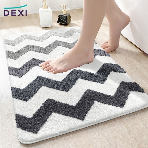 DEXI 부드러운 도톰 극세사 욕실 화장실 현관 미끄럼방지 논슬립 프리미엄 욕실 발매트, Gradient grey, 1개