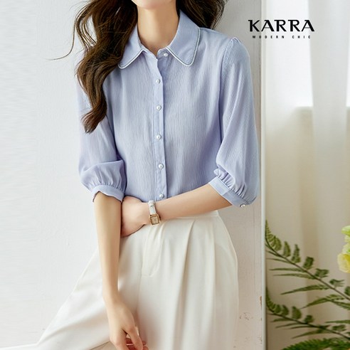 카라 라운드 카라 블라우스_A4M0130 세일러카라블라우스 카라 라운드 카라 블라우스_A4M0130 세일러카라블라우스